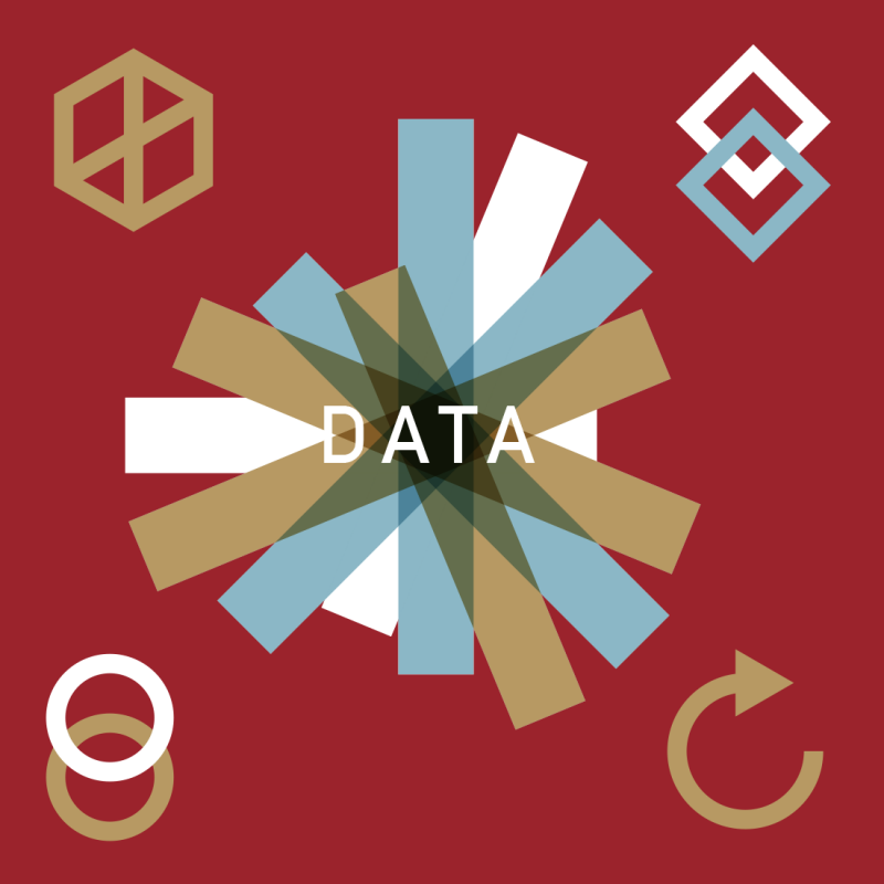 Graphique avec DATA au milieu et divers symboles qui l'entourent